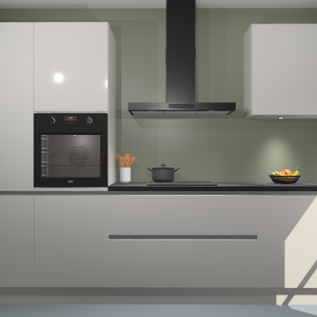 Zijdegrijze hoogglans greeploze keuken Athene 67140