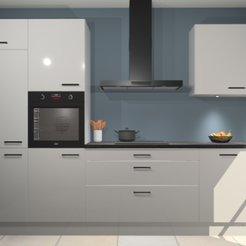 Zijdegrijze hoogglans keuken Athene 67141