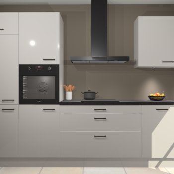 Zijdegrijze hoogglans keuken Athene 67142