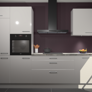 Zijdegrijze hoogglans keuken Athene 67144