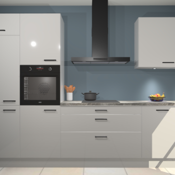 Zijdegrijze hoogglans keuken Athene 67147