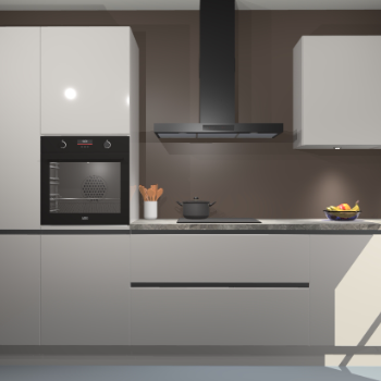 Zijdegrijze hoogglans greeploze keuken Athene 67149