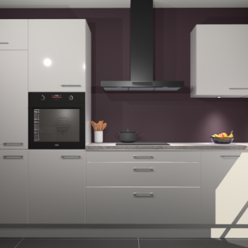 Zijdegrijze hoogglans keuken Athene 67150