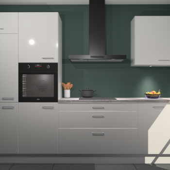 Zijdegrijze hoogglans keuken Athene 67151