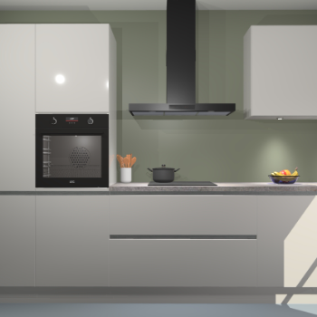 Zijdegrijze hoogglans greeploze keuken Athene 67152