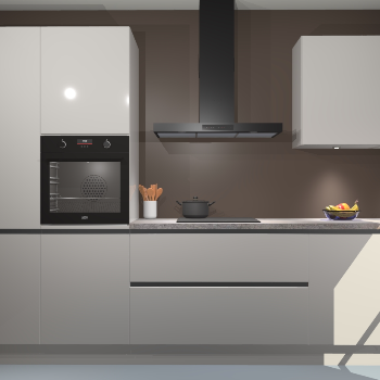 Zijdegrijze hoogglans greeploze keuken Athene 67155