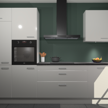 Zijdegrijze hoogglans keuken Athene 67157