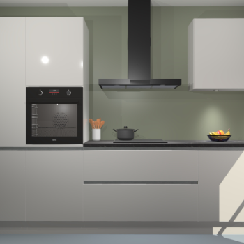 Zijdegrijze hoogglans greeploze keuken Athene 67158