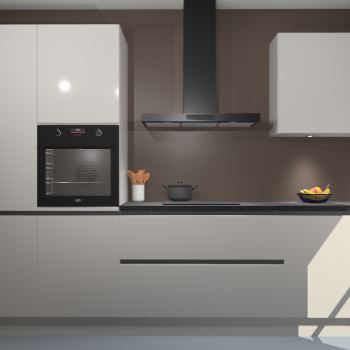 Zijdegrijze hoogglans greeploze keuken Athene 67161