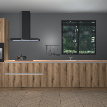 Goud Eiken greeploze keuken Quito 35388