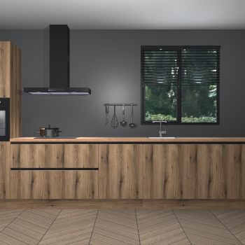 Goud Eiken greeploze keuken Quito 35391