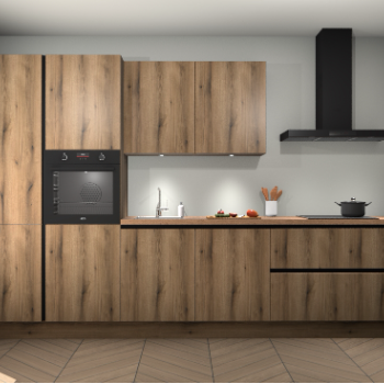 Goud Eiken greeploze keuken Selfoss 95649