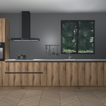 Goud Eiken greeploze keuken Quito 35400