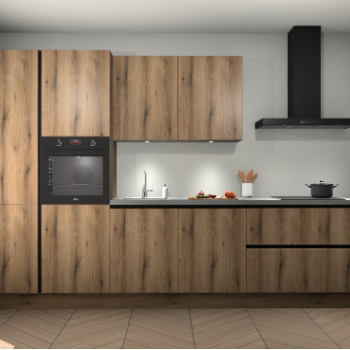 Goud Eiken greeploze keuken Selfoss 95661