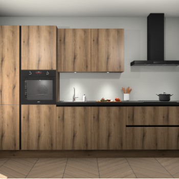 Goud Eiken greeploze keuken Selfoss 95676