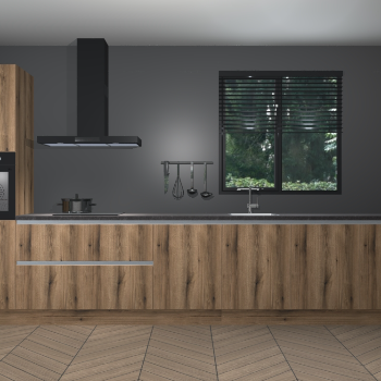 Goud Eiken greeploze keuken Quito 35403