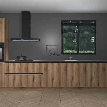 Goud Eiken greeploze keuken Quito 35406