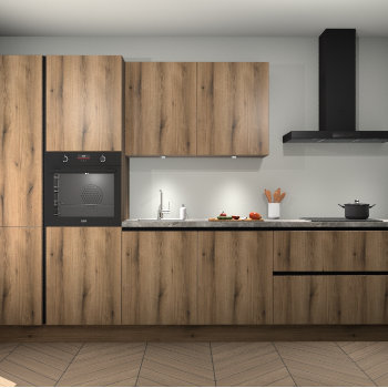 Goud Eiken greeploze keuken Selfoss 95687