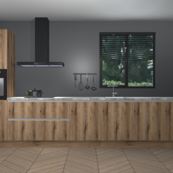 Goud Eiken greeploze keuken Quito 35409