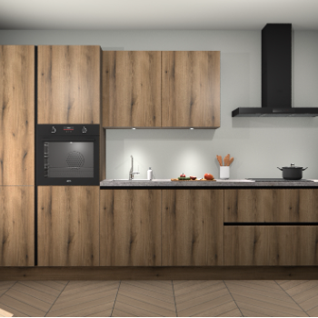 Goud Eiken greeploze keuken Selfoss 95726