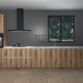 Goud Eiken greeploze keuken Quito 35415