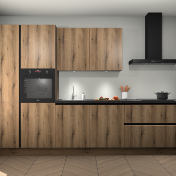 Goud Eiken greeploze keuken Selfoss 95732