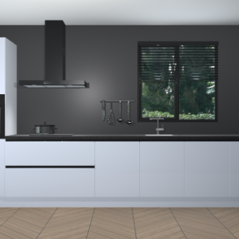 Sneeuwwitte hoogglans greeploze keuken Quito 95964