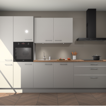 Zijdegrijze hoogglans keuken Selfoss 95952