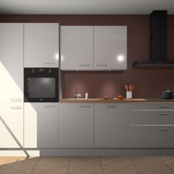 Zijdegrijze hoogglans keuken Selfoss 95953