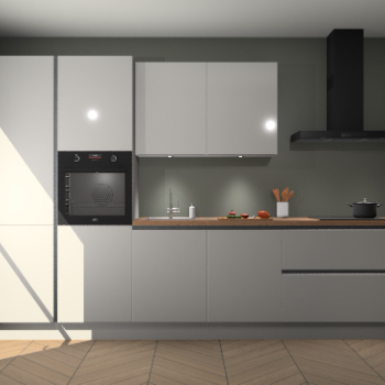 Zijdegrijze hoogglans greeploze keuken Selfoss 95954