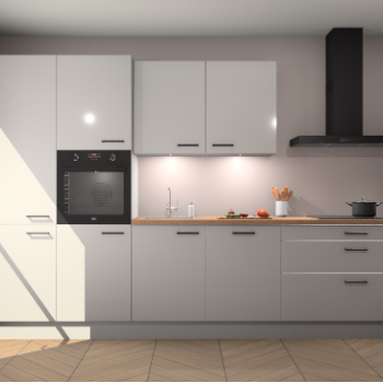 Zijdegrijze hoogglans keuken Selfoss 95955