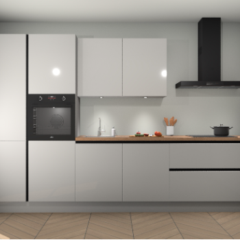 Zijdegrijze hoogglans greeploze keuken Selfoss 95957