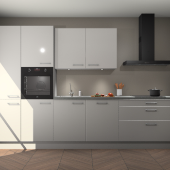 Zijdegrijze hoogglans keuken Selfoss 95965