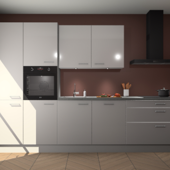 Zijdegrijze hoogglans keuken Selfoss 95966