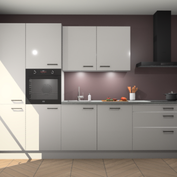 Zijdegrijze hoogglans keuken Selfoss 95969