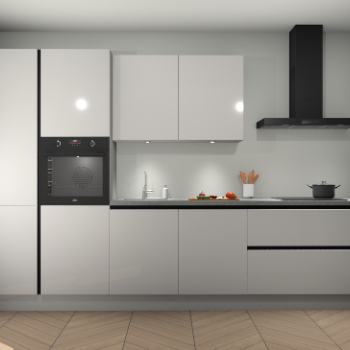 Zijdegrijze hoogglans greeploze keuken Selfoss 95970