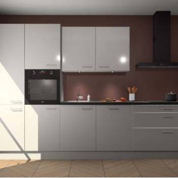 Zijdegrijze hoogglans keuken Selfoss 95972