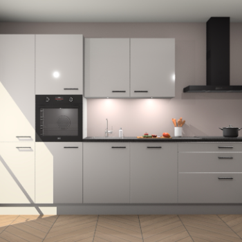 Zijdegrijze hoogglans keuken Selfoss 95974