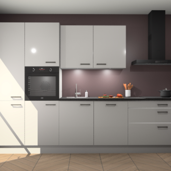 Zijdegrijze hoogglans keuken Selfoss 95975