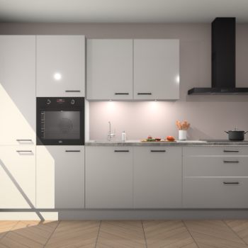 Zijdegrijze hoogglans keuken Selfoss 96002