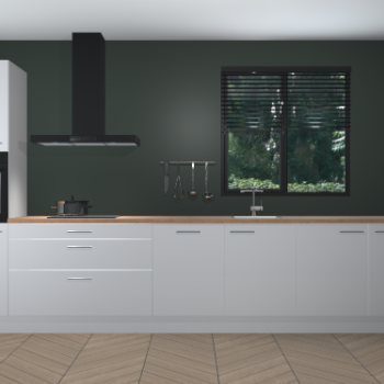 Zijdegrijze hoogglans keuken Quito 96298