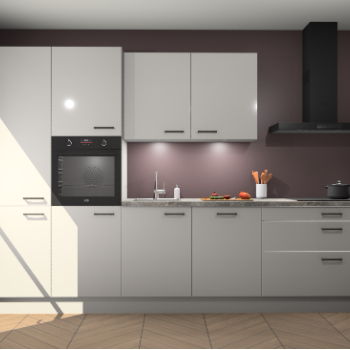 Zijdegrijze hoogglans keuken Selfoss 96003