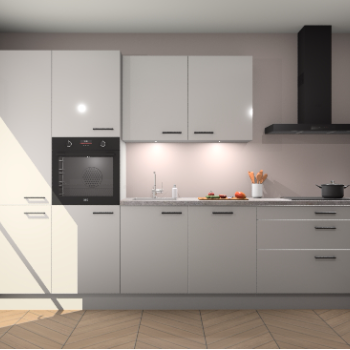 Zijdegrijze hoogglans keuken Selfoss 96008