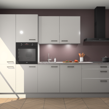 Zijdegrijze hoogglans keuken Selfoss 96009