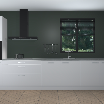 Zijdegrijze hoogglans keuken Quito 96306