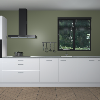 Zijdegrijze hoogglans keuken Quito 96307