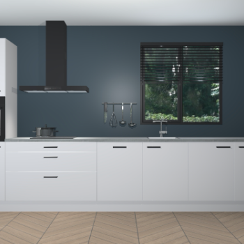 Zijdegrijze hoogglans keuken Quito 96309