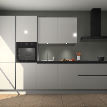 Zijdegrijze hoogglans greeploze keuken Selfoss 96013