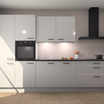 Zijdegrijze hoogglans keuken Selfoss 96014