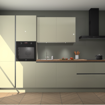 Magnolia hoogglans greeploze keuken Selfoss 96065